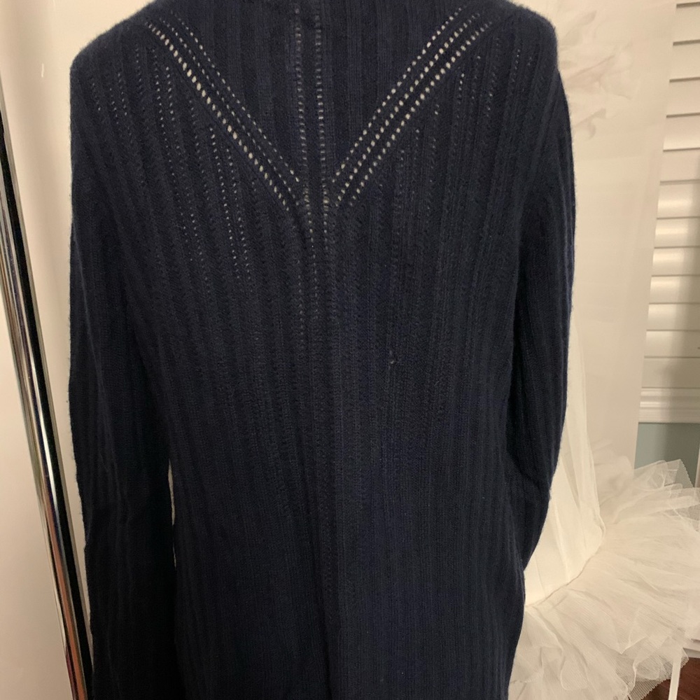 griffen Long Navy Cashmere Sweater Jacket size S - Picture 6 of 8